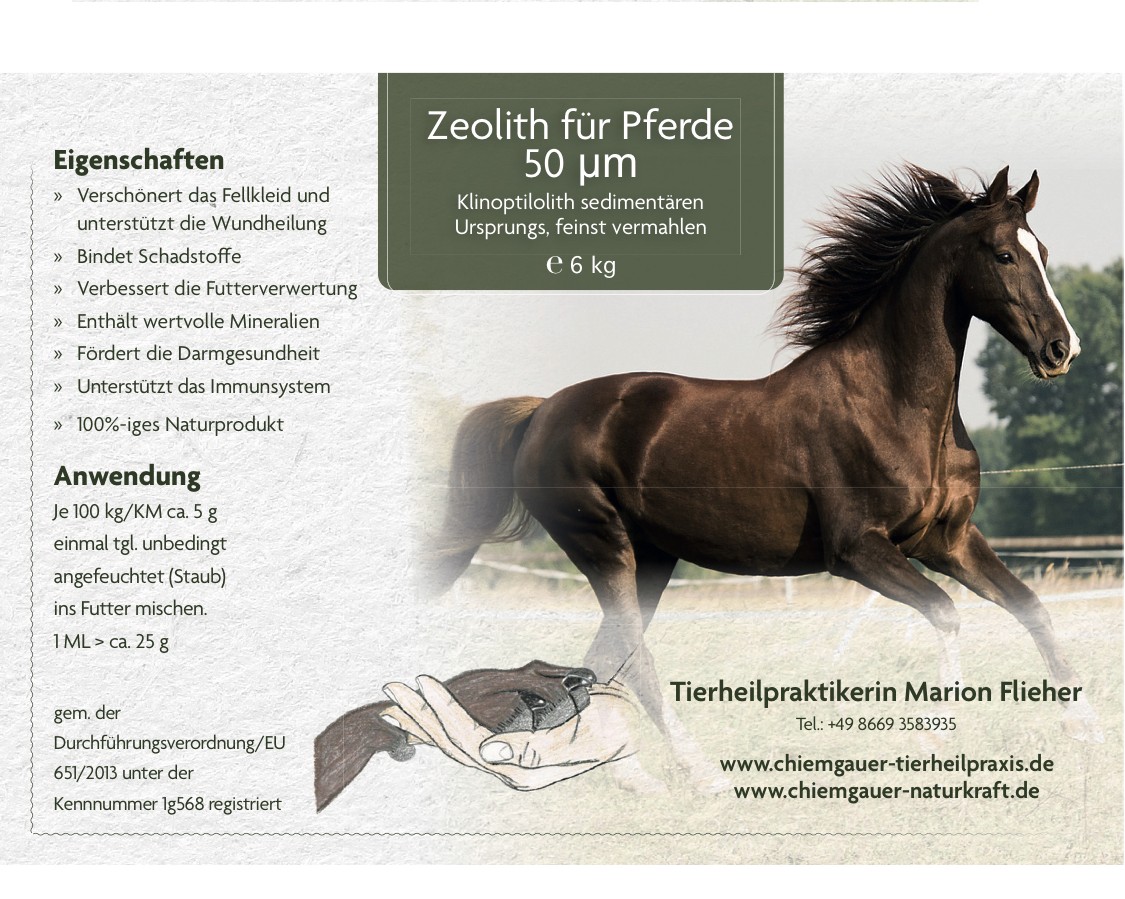 Zeolith-Klinoptilolith für Pferde (6 kg, 50 µm)