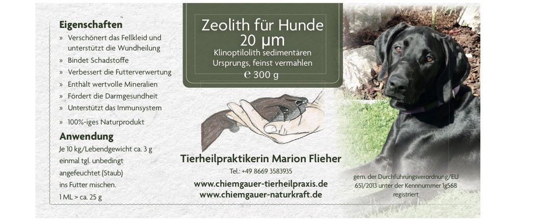 Zeolith-Klinoptilolith für Hunde (300 g, 20 µm)
